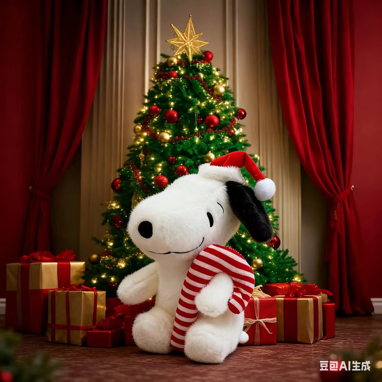 Peluche Snoopy con Gorro de Navidad 25cm