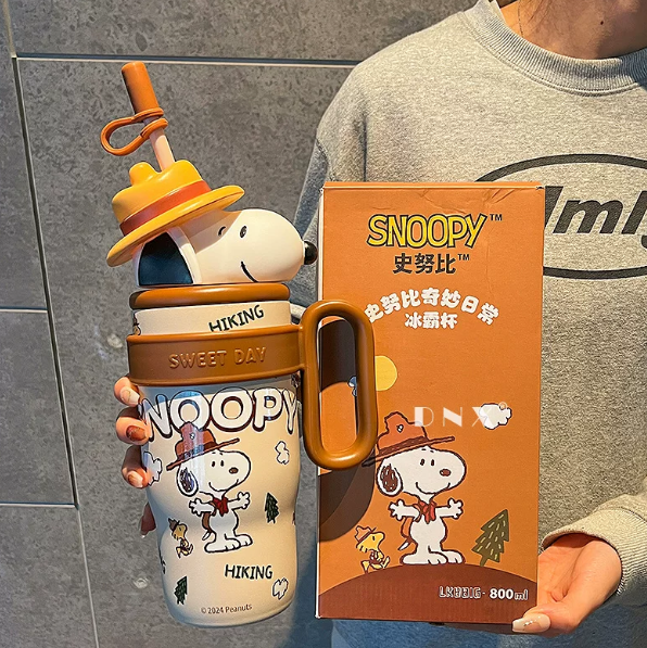 Termo grande Snoopy 316 con sorbete y asa, 800ml/550ml/1060ml, múltiples personajes
