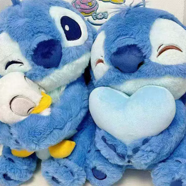 Peluche Stitch abrazando pato con Donald Duck, muñeco de felpa 30–80 cm, 8 diseños, lavable