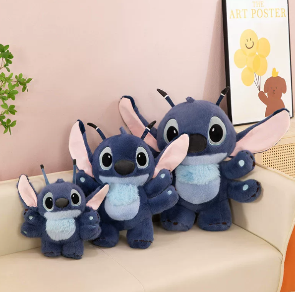 Peluche Stitch de pie con seis brazos, muñeco de felpa 35–65 cm, con armazón articulado, regalo de Lilo & Stitch