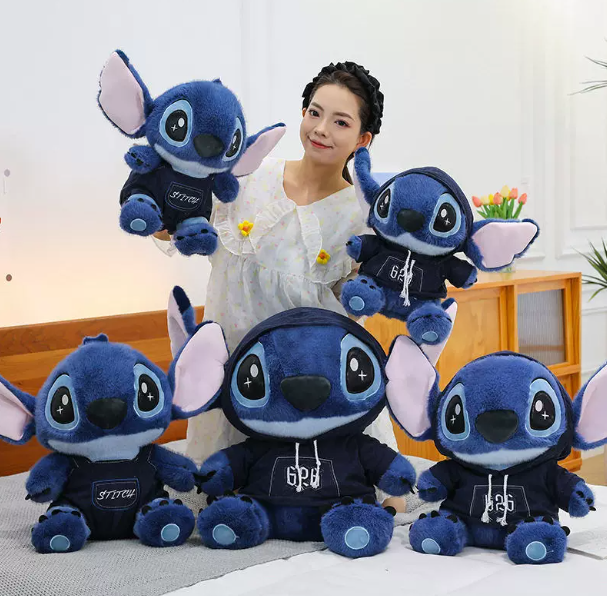 Peluche Stitch con Sudadera y Peto, Peluche de Stitch para Dormir y Regalo al por Mayor