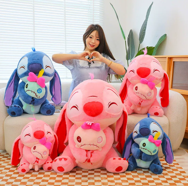 Peluche Stitch con Mono Dorado y Falda Hawaiana, Peluche para Máquinas de Garra y Regalo de Cumpleaños