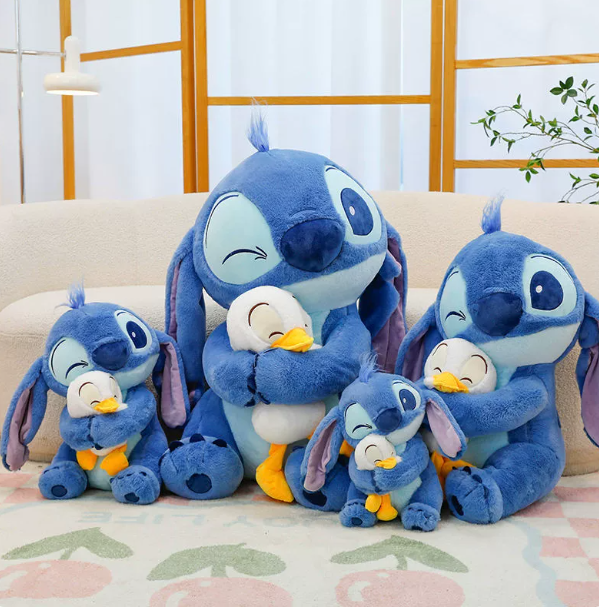 Peluche Disney Stitch Abrazando Pato – Muñeco de Peluche Kawaii para Niños 30-80 cm