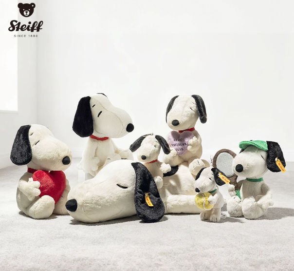 Peluche Steiff Snoopy Colección Mejores Amigos – Muñeco Alemán de Perro para Regalo